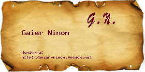 Gaier Ninon névjegykártya